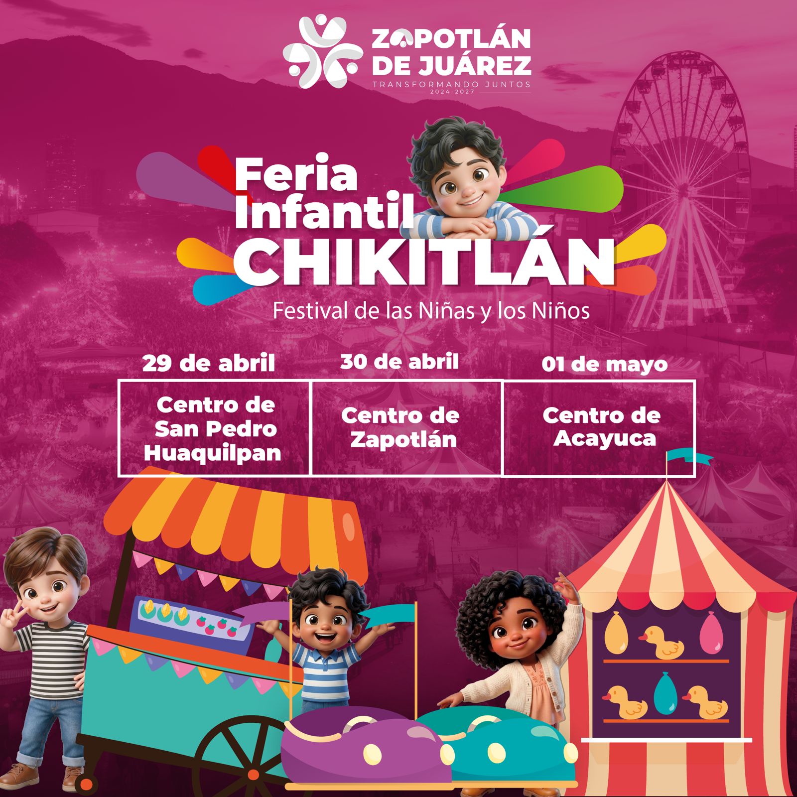 Zapotlán de Juárez celebrará a la niñez con el festival “Chikitlán”