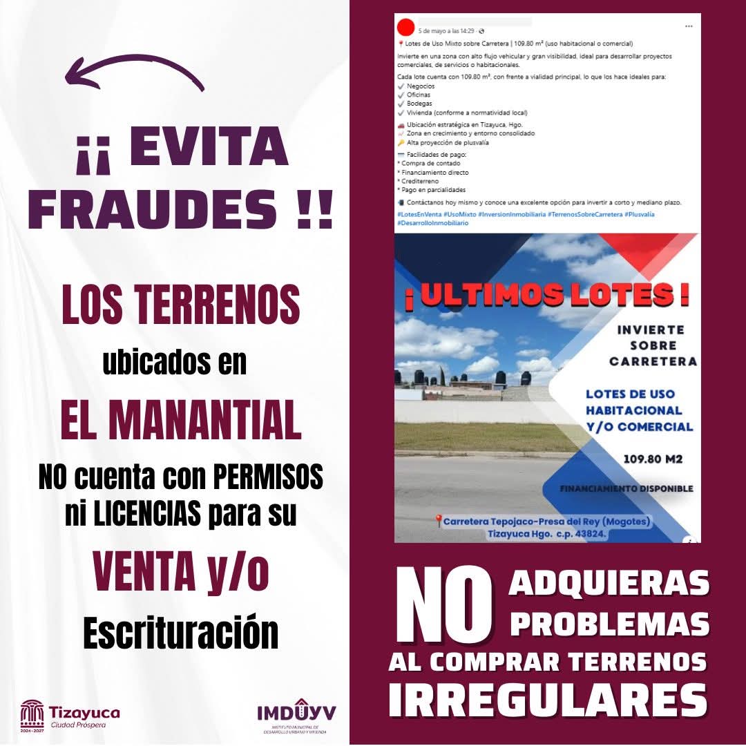 Tizayuca refuerza acciones contra asentamientos irregulares y fraudes inmobiliarios